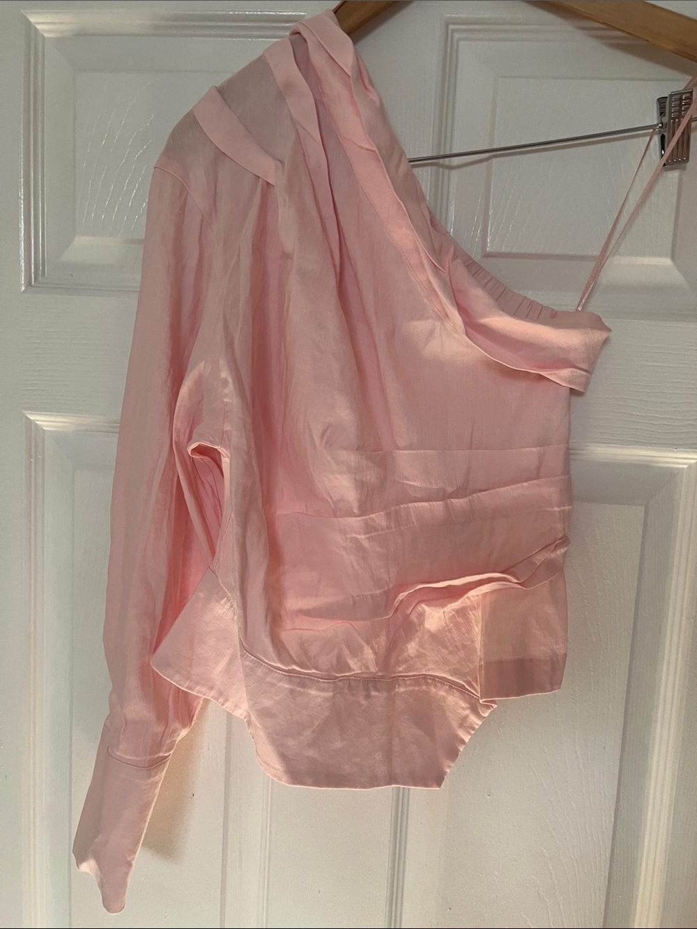 pink Zara one-shoulder top